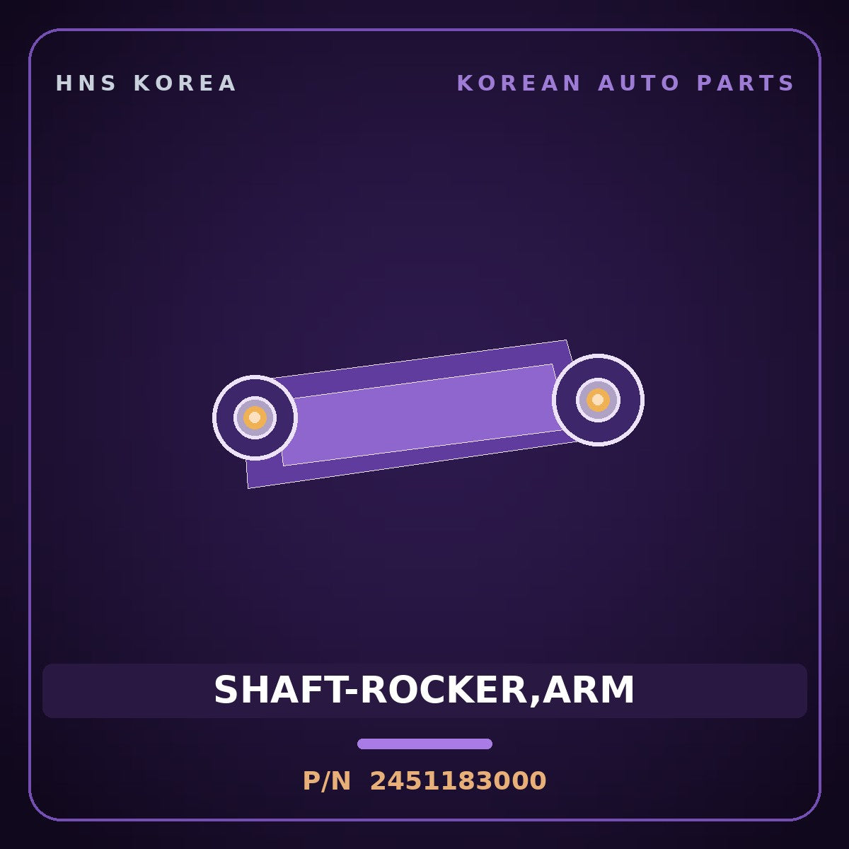 Genuine Mobis SHAFT-ROCKER,ARM 2451183000 for 11-Ton Truck 1995 HNS Parts Korea