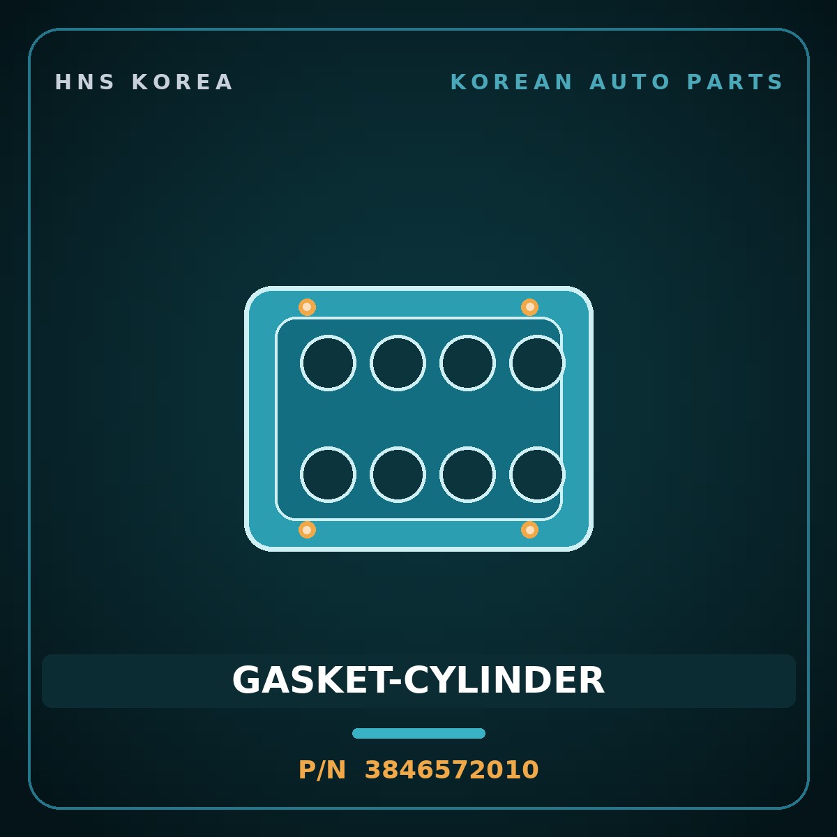Genuine Mobis GASKET-CYLINDER 3846572010 for 11-Ton Truck 1997 HNS Parts Korea