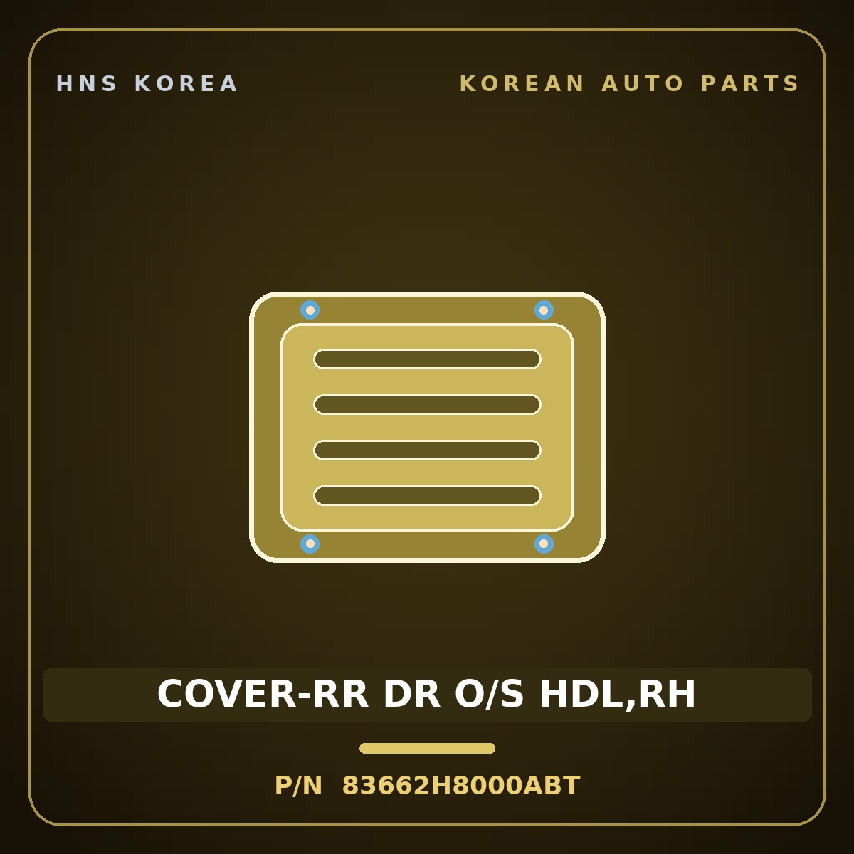 Genuine Mobis COVER-RR DR O/S HDL,RH 83662H8000ABT for Stonic 2017 HNS Parts Korea