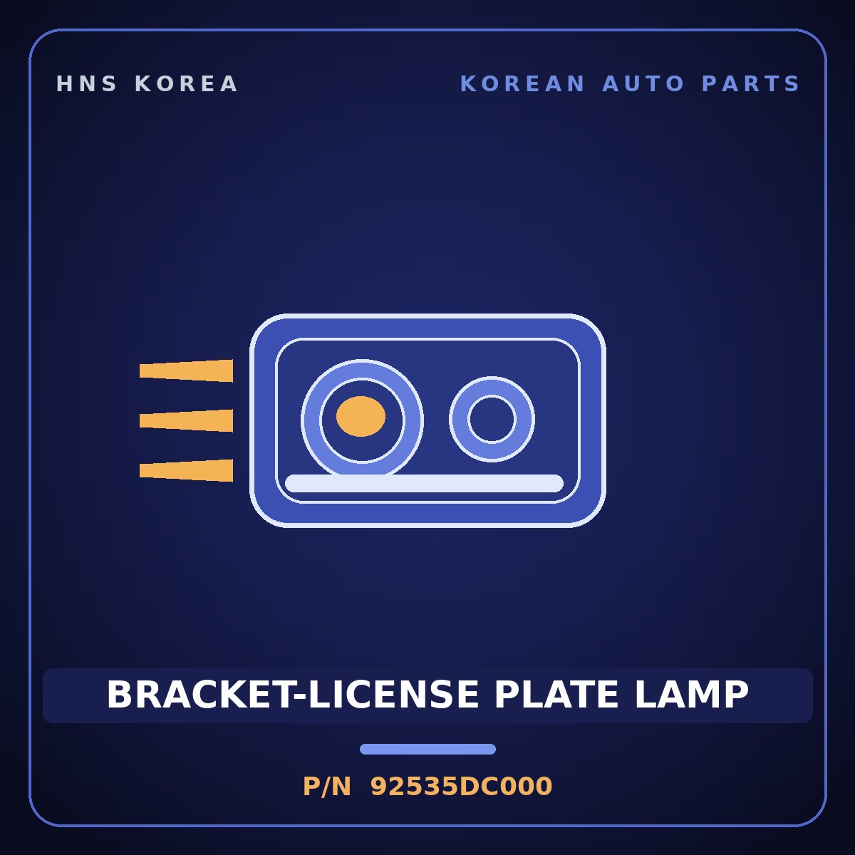 Genuine Mobis BRACKET-LICENSE PLATE LAMP 92535DC000 for GV90 2026 HNS Parts Korea