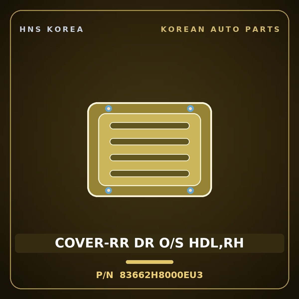 Genuine Mobis COVER-RR DR O/S HDL,RH 83662H8000EU3 for Stonic 2017 HNS Parts Korea