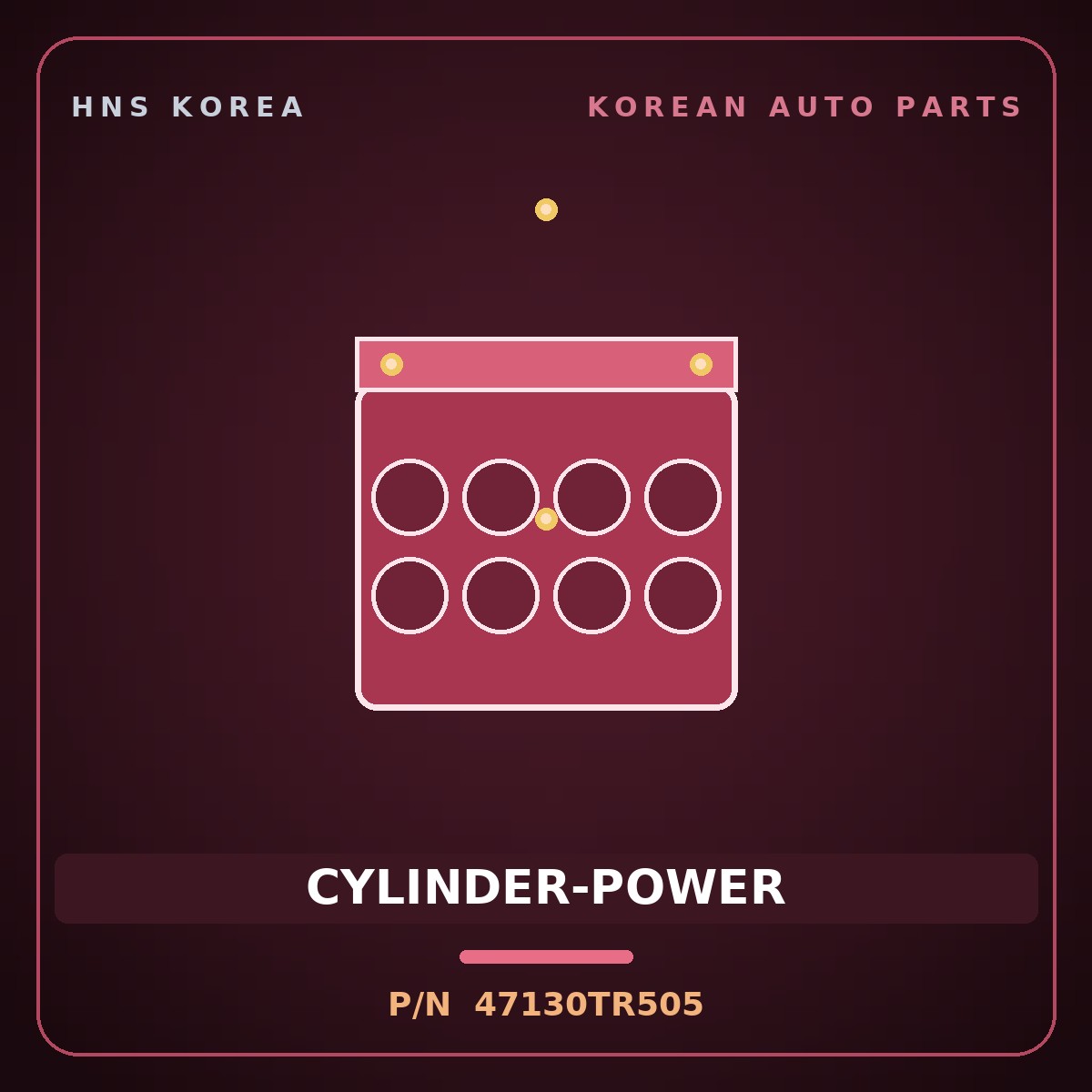 Genuine Mobis CYLINDER-POWER 47130TR505 for 11-Ton Truck 1998 HNS Parts Korea