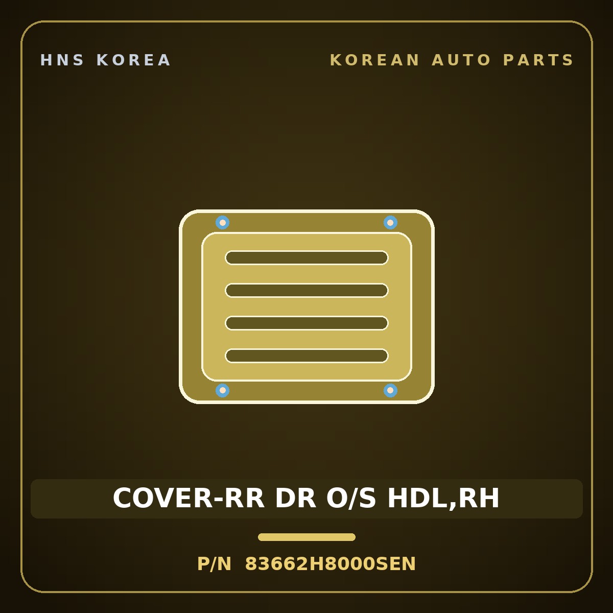 Genuine Mobis COVER-RR DR O/S HDL,RH 83662H8000SEN for Stonic 2017 HNS Parts Korea