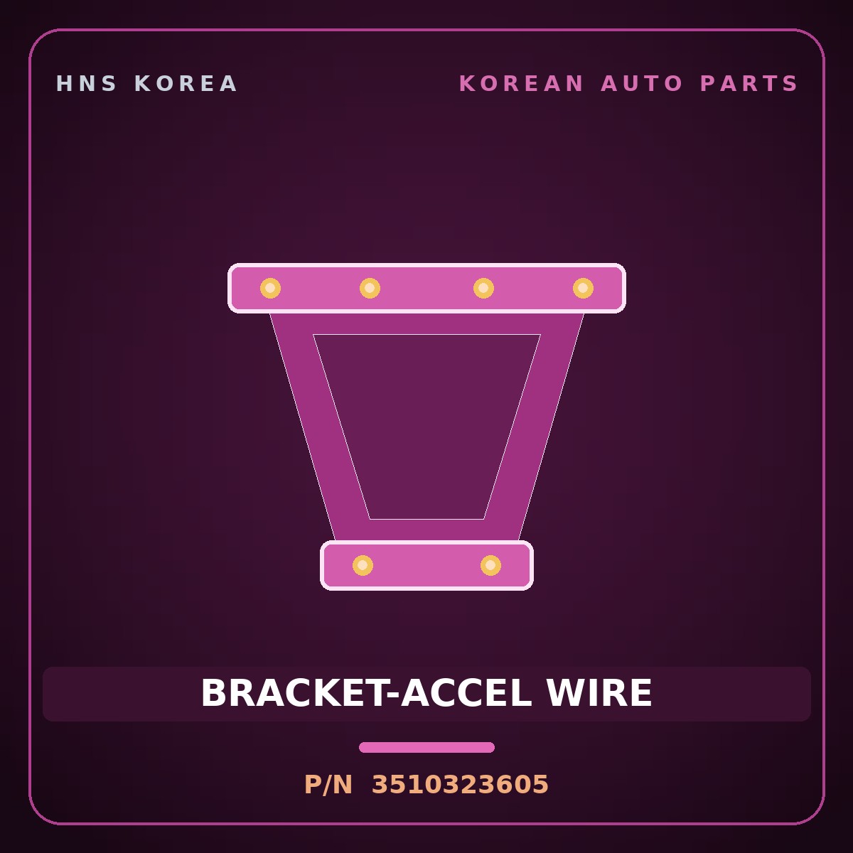 Genuine Mobis BRACKET-ACCEL WIRE 3510323605 for Lavita 2006 HNS Parts Korea