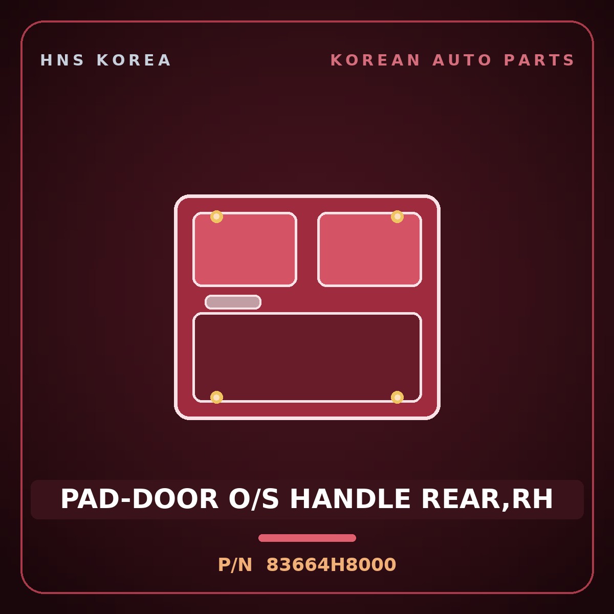 Genuine Mobis PAD-DOOR O/S HANDLE REAR,RH 83664H8000 for Stonic 2017 HNS Parts Korea