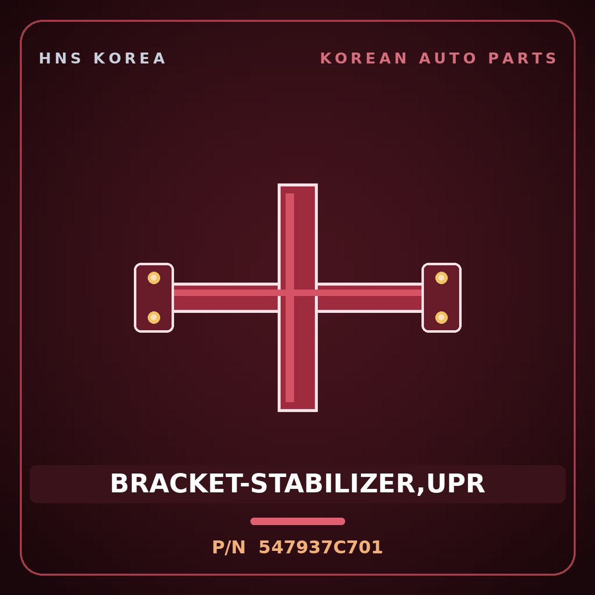 Genuine Mobis BRACKET-STABILIZER,UPR 547937C701 for Power Truck 2004 HNS Parts Korea