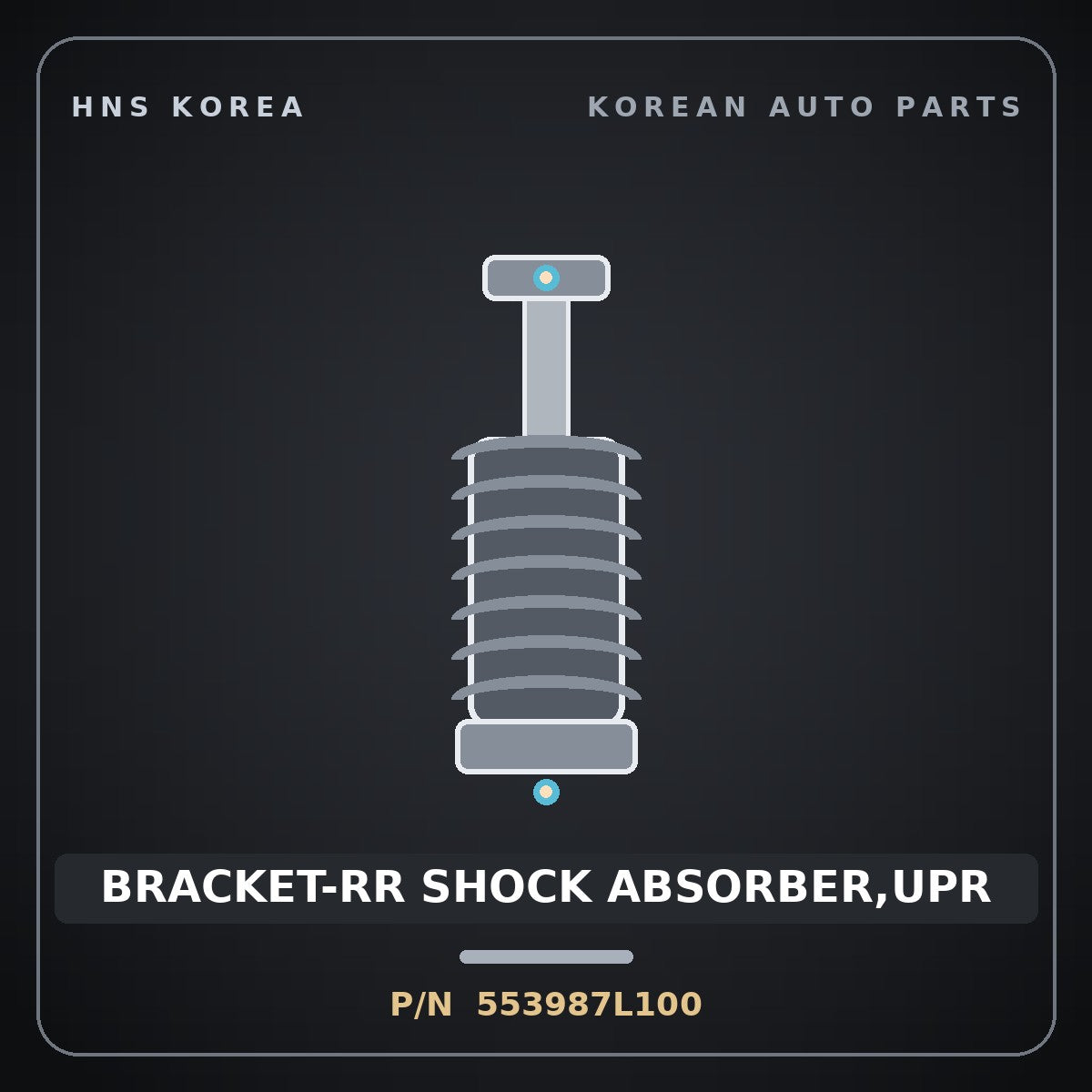 Genuine Mobis BRACKET-RR SHOCK ABSORBER,UPR 553987L100 for Power Truck 2006 HNS Parts Korea