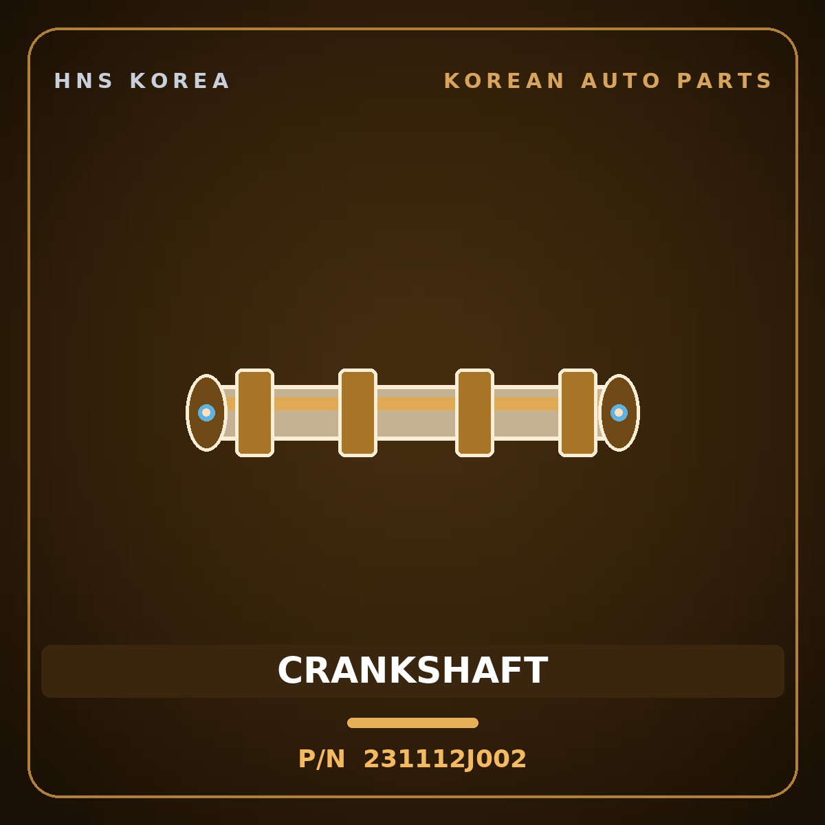 Genuine Mobis CRANKSHAFT 231112J002 for Kona 2019 HNS Parts Korea
