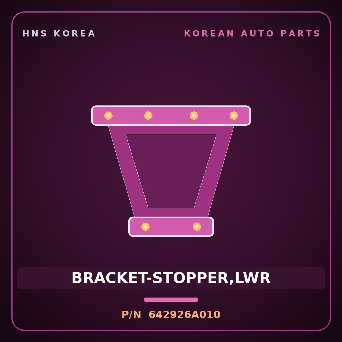 Genuine Mobis BRACKET-STOPPER,LWR 642926A010 for 5-Ton Truck 1997 HNS Parts Korea