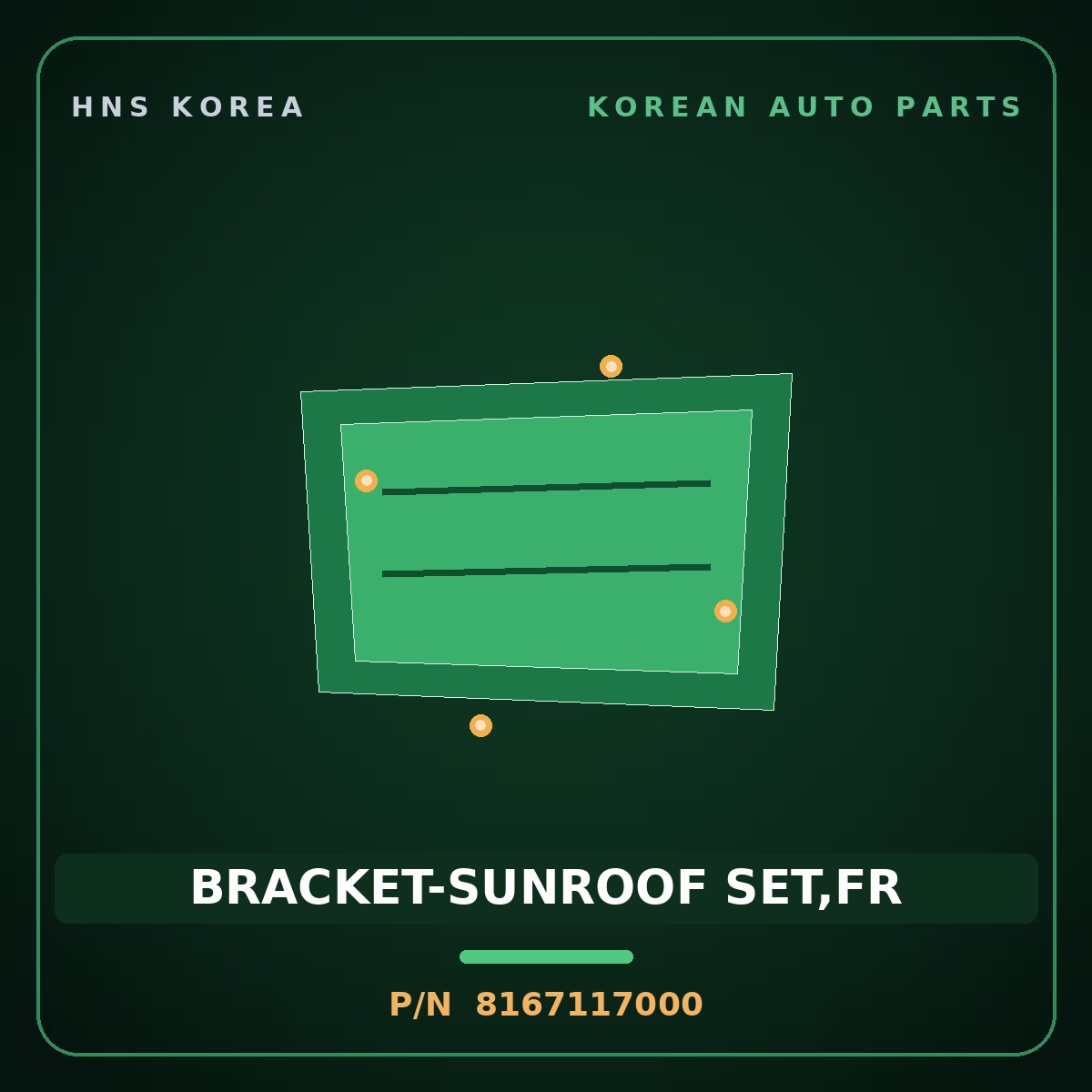 Genuine Mobis BRACKET-SUNROOF SET,FR 8167117000 for Lavita 2006 HNS Parts Korea