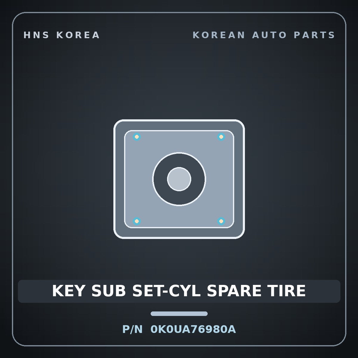 Genuine Mobis KEY SUB SET-CYL SPARE TIRE 0K0UA76980A for Retona 1999 HNS Parts Korea