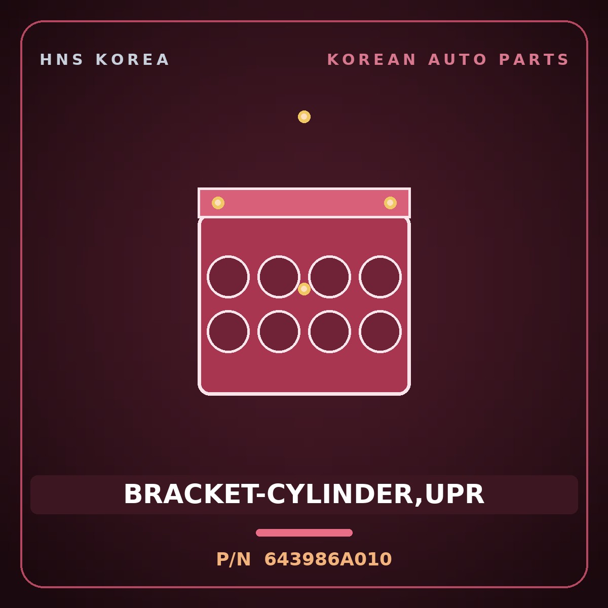 Genuine Mobis BRACKET-CYLINDER,UPR 643986A010 for 5-Ton Truck 1997 HNS Parts Korea