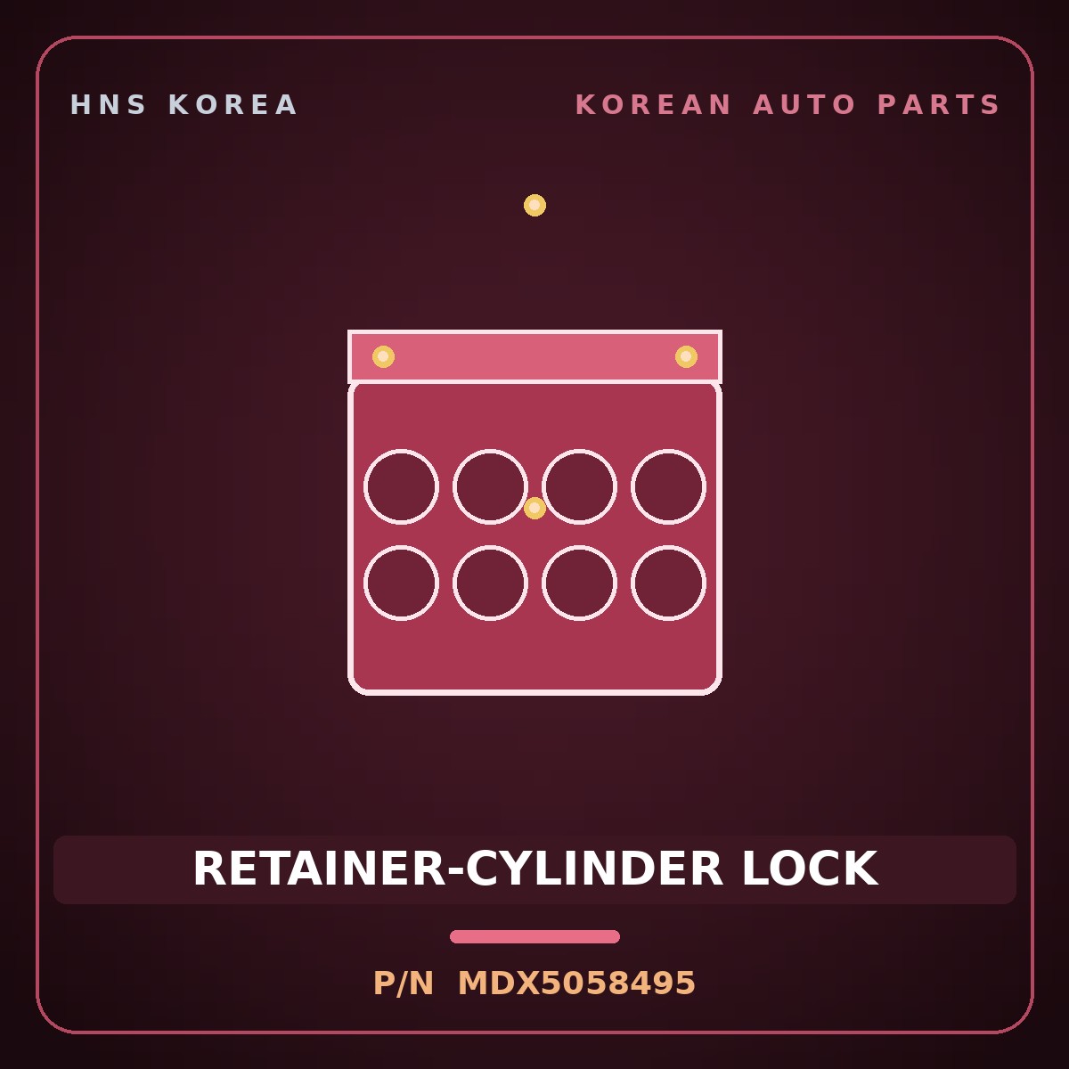 Genuine Mobis RETAINER-CYLINDER LOCK MDX5058495 for Bongo 1997 HNS Parts Korea