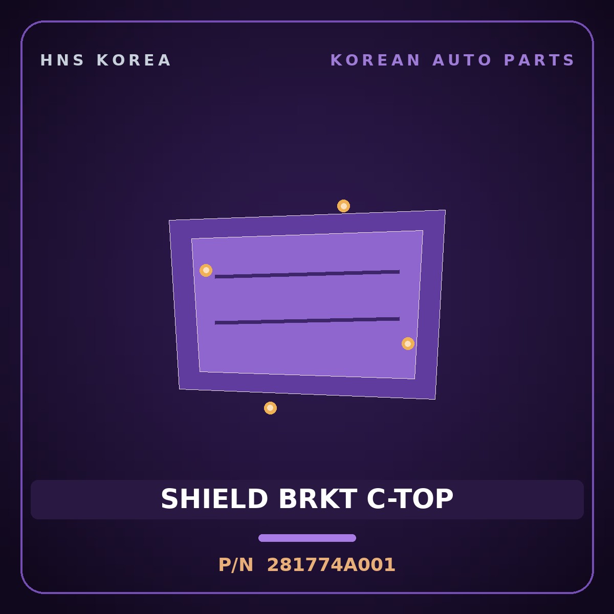 Genuine Mobis SHIELD BRKT C-TOP 281774A001 for Libero 2004 HNS Parts Korea