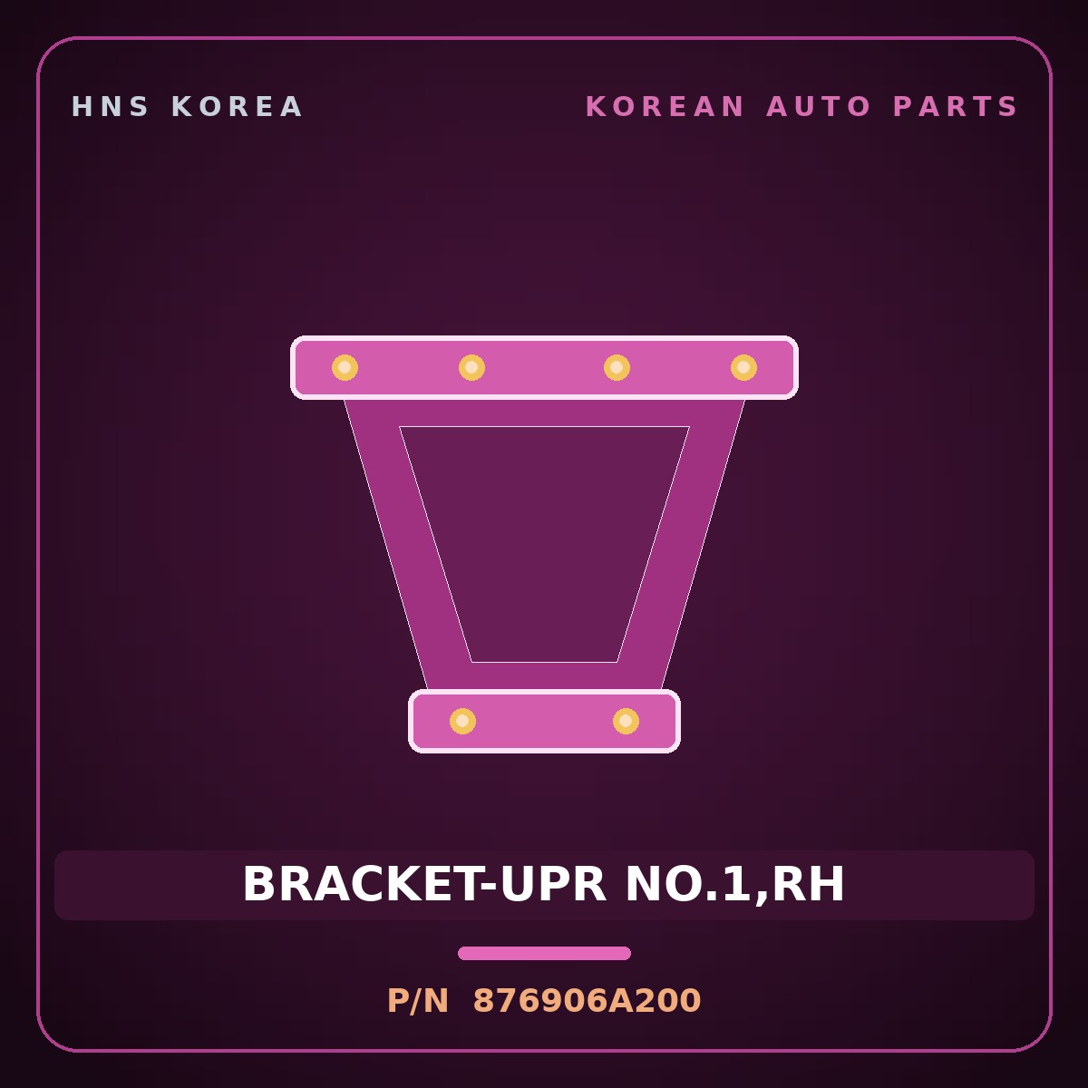 Genuine Mobis BRACKET-UPR NO.1,RH 876906A200 for 5-Ton Truck 1997 HNS Parts Korea