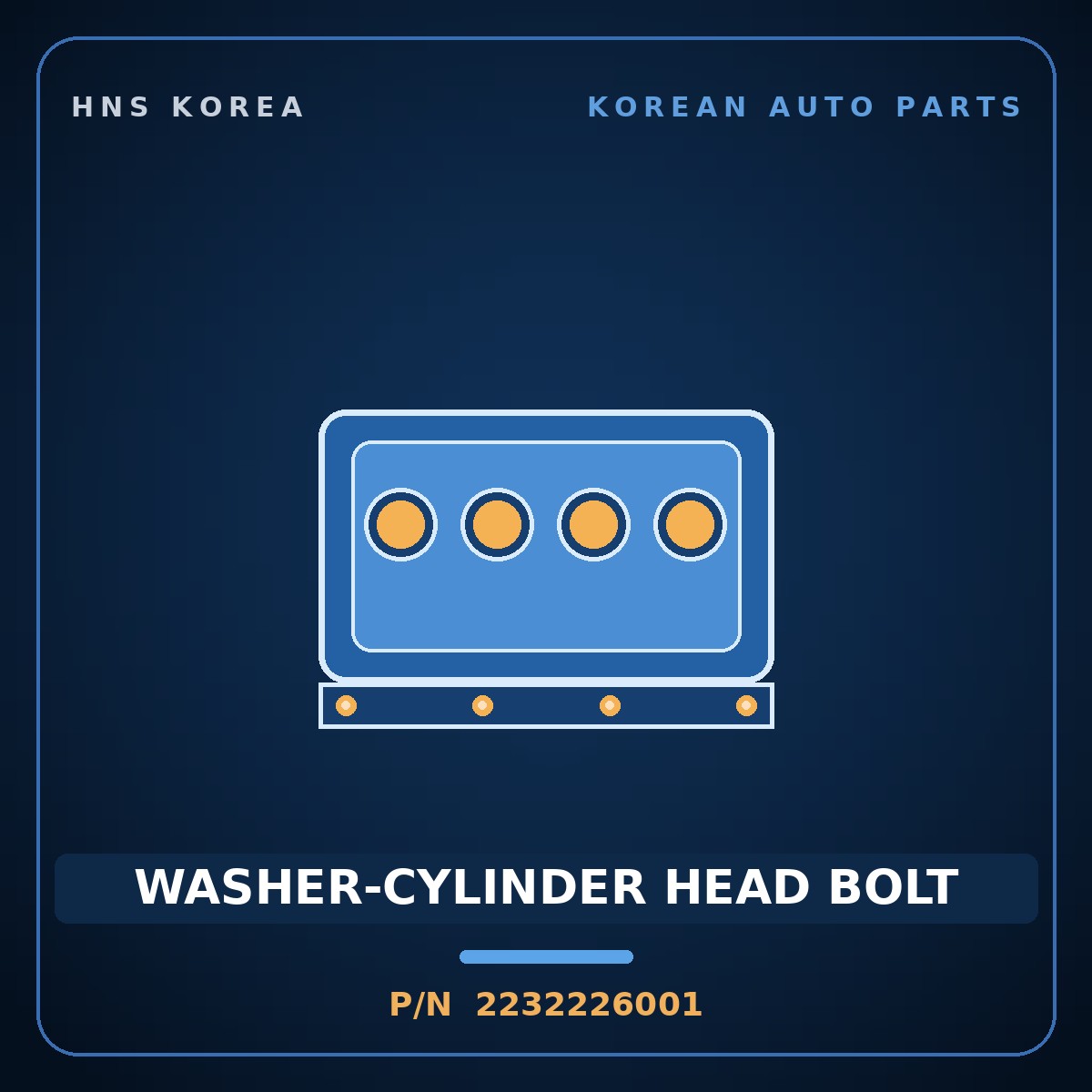 Genuine Mobis WASHER-CYLINDER HEAD BOLT 2232226001 for Cerato 1996 HNS Parts Korea
