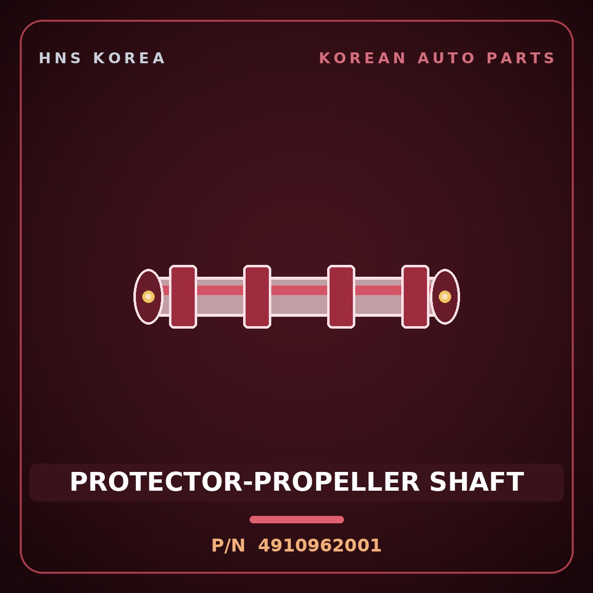 Genuine Mobis PROTECTOR-PROPELLER SHAFT 4910962001 for 11-Ton Truck 1995 HNS Parts Korea