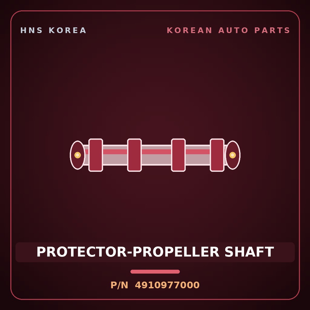Genuine Mobis PROTECTOR-PROPELLER SHAFT 4910977000 for 11-Ton Truck 1998 HNS Parts Korea