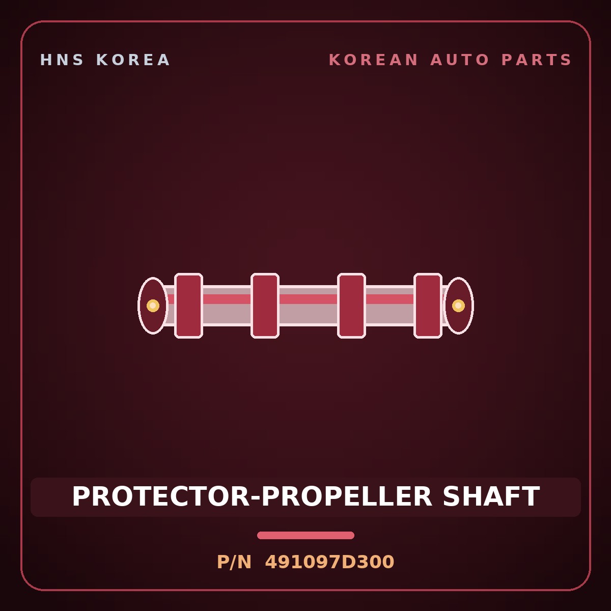 Genuine Mobis PROTECTOR-PROPELLER SHAFT 491097D300 for 11-Ton Truck 1998 HNS Parts Korea