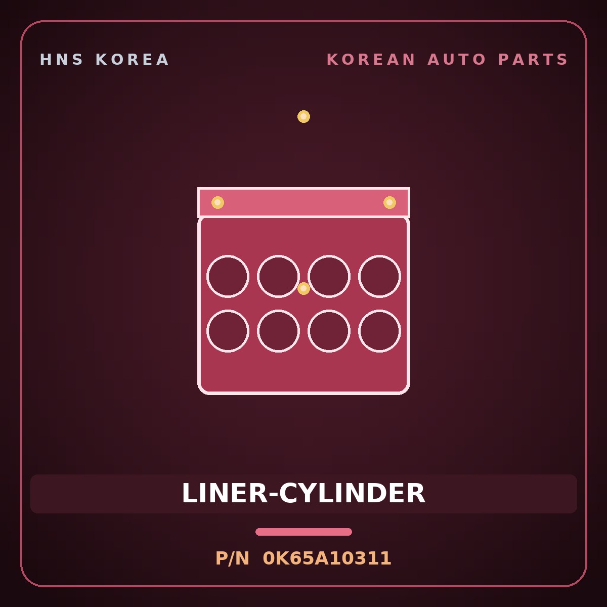 Genuine Mobis LINER-CYLINDER 0K65A10311 for Bongo 1997 HNS Parts Korea