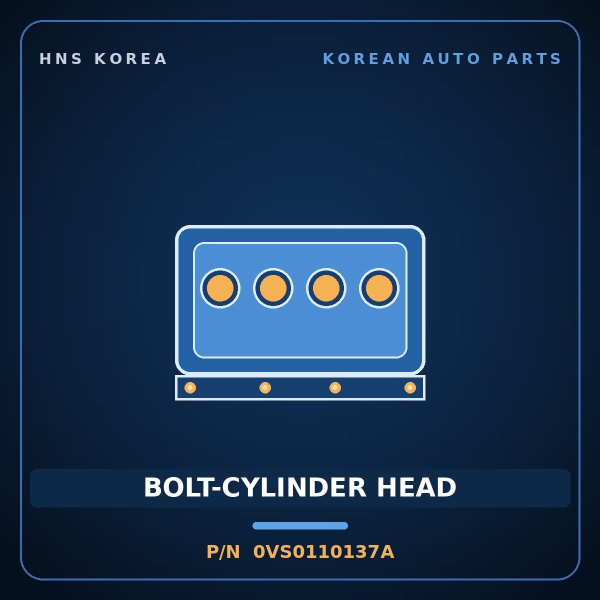 Genuine Mobis BOLT-CYLINDER HEAD 0VS0110137A for Bongo 1996 HNS Parts Korea
