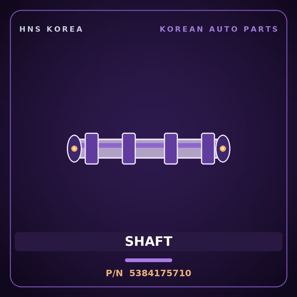 Genuine Mobis SHAFT 5384175710 for 11-Ton Truck 1998 HNS Parts Korea