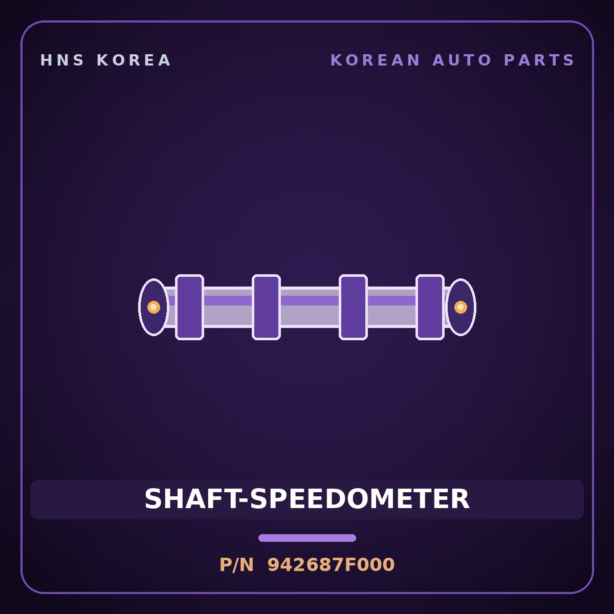 Genuine Mobis SHAFT-SPEEDOMETER 942687F000 for 11-Ton Truck 1998 HNS Parts Korea