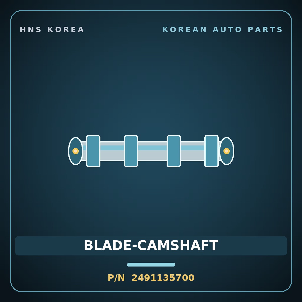 Genuine Mobis BLADE-CAMSHAFT 2491135700 for Dynasty 1992 HNS Parts Korea