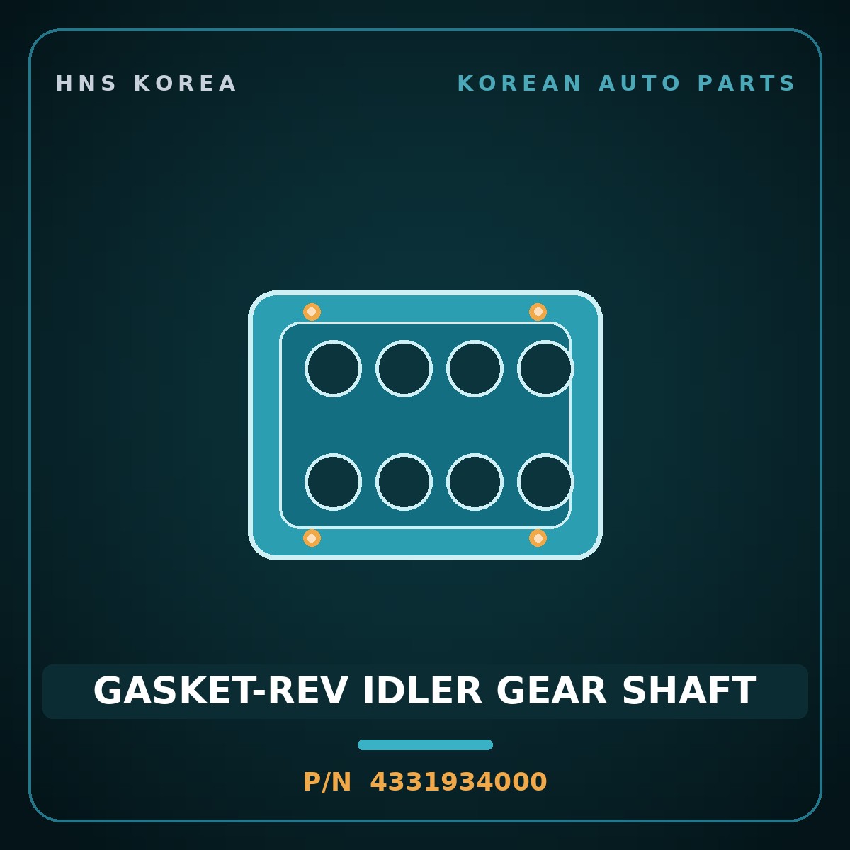 Genuine Mobis GASKET-REV IDLER GEAR SHAFT 4331934000 for Accent 1992 HNS Parts Korea