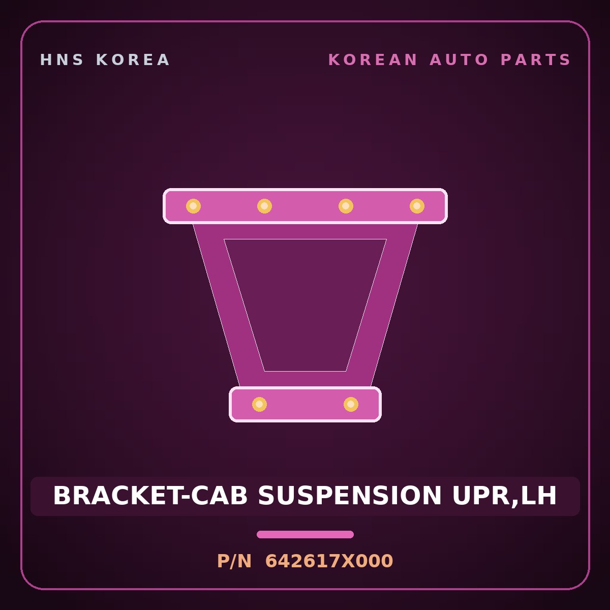Genuine Mobis BRACKET-CAB SUSPENSION UPR,LH 642617X000 for Trago 2013 HNS Parts Korea