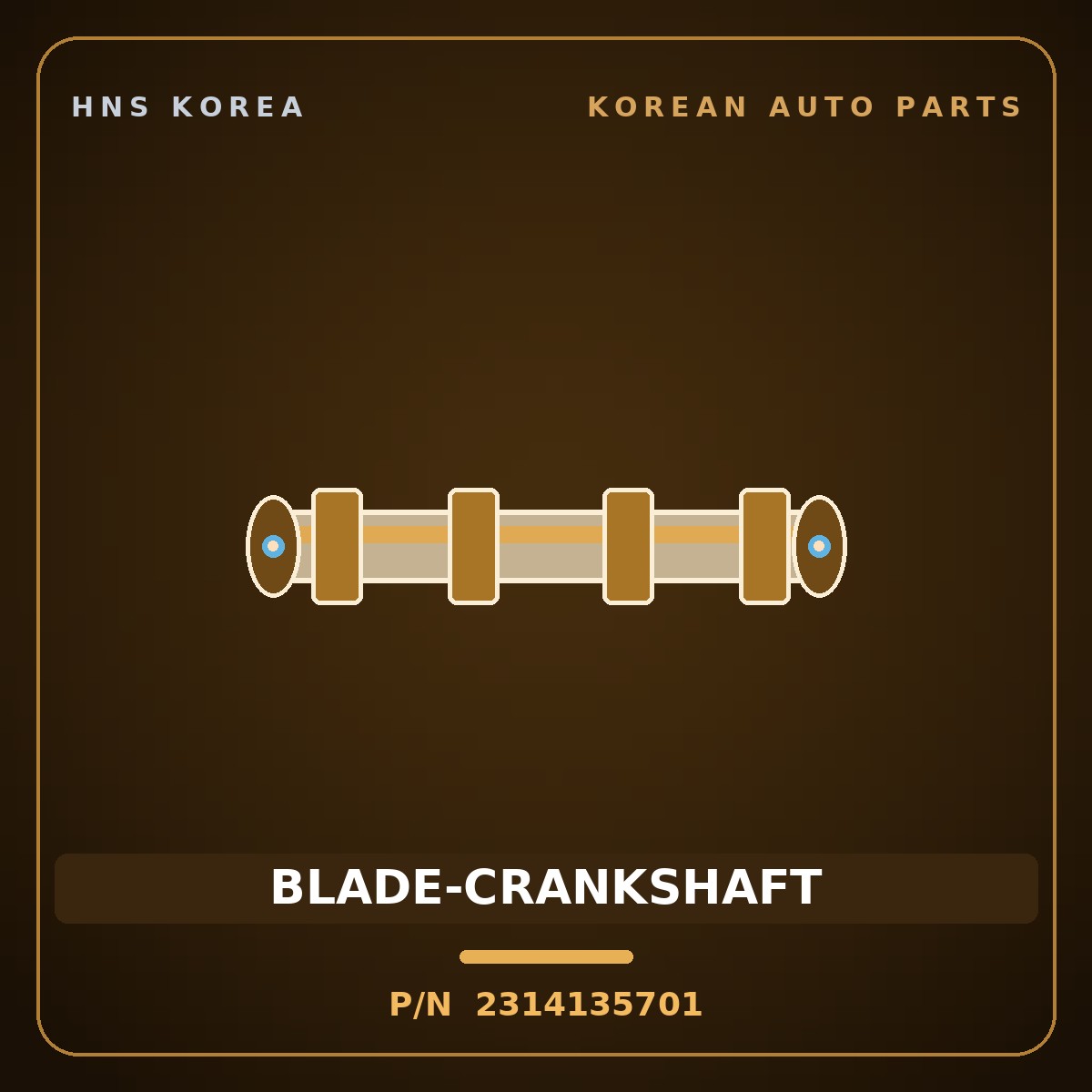 Genuine Mobis BLADE-CRANKSHAFT 2314135701 for Dynasty 1992 HNS Parts Korea