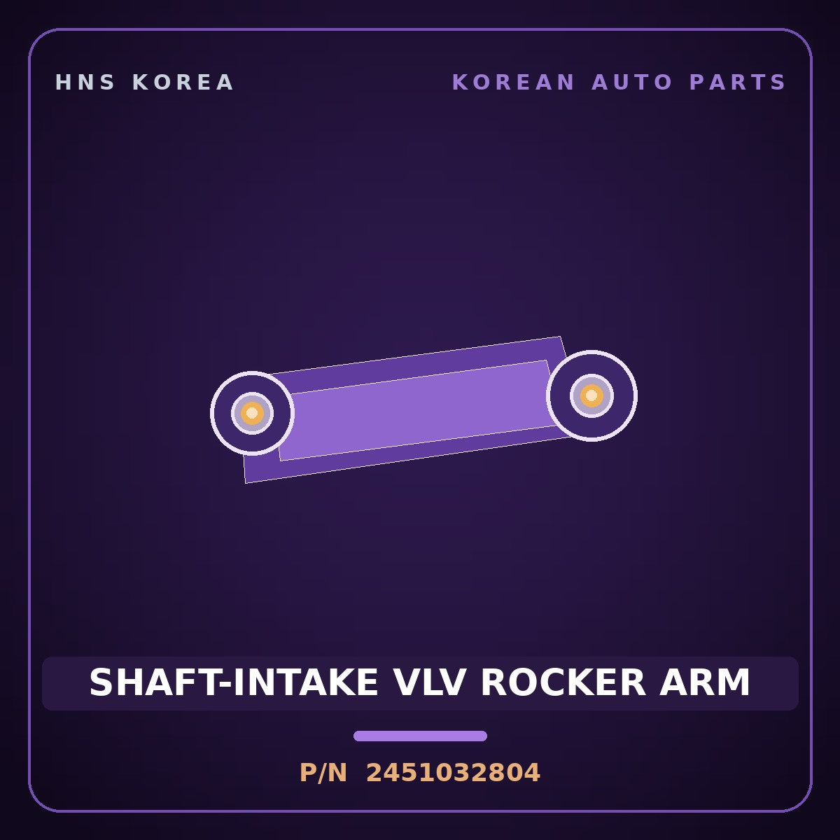 Genuine Mobis SHAFT-INTAKE VLV ROCKER ARM 2451032804 for Casta 1992 HNS Parts Korea