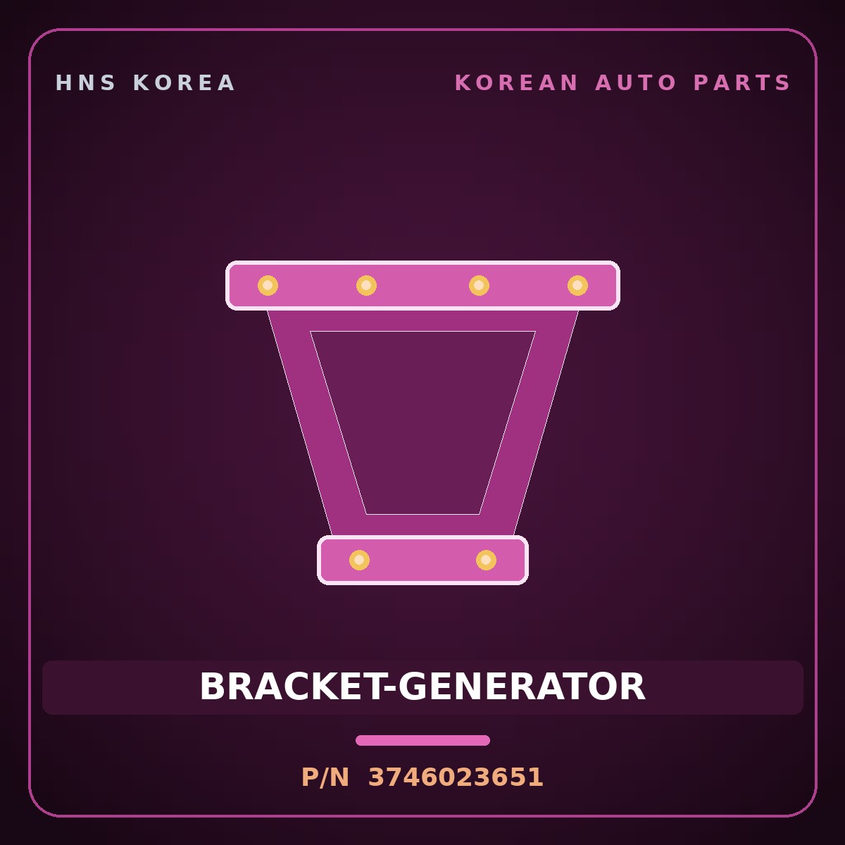 Genuine Mobis BRACKET-GENERATOR 3746023651 for Avante 2006 HNS Parts Korea
