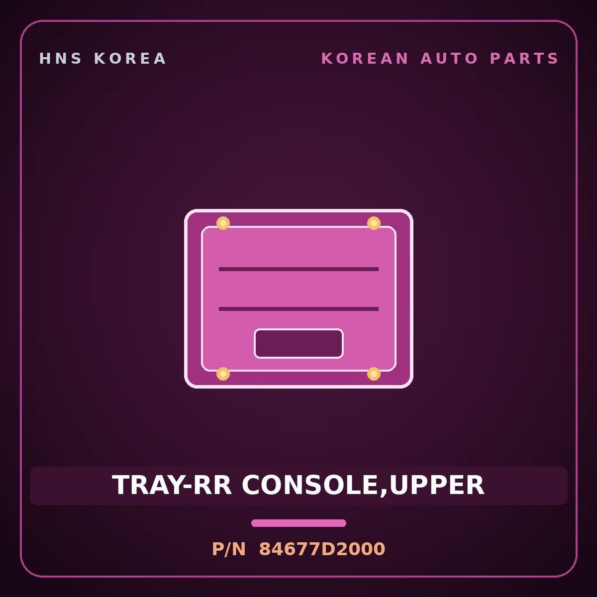 Genuine Mobis TRAY-RR CONSOLE,UPPER 84677D2000 for G90 2016 HNS Parts Korea