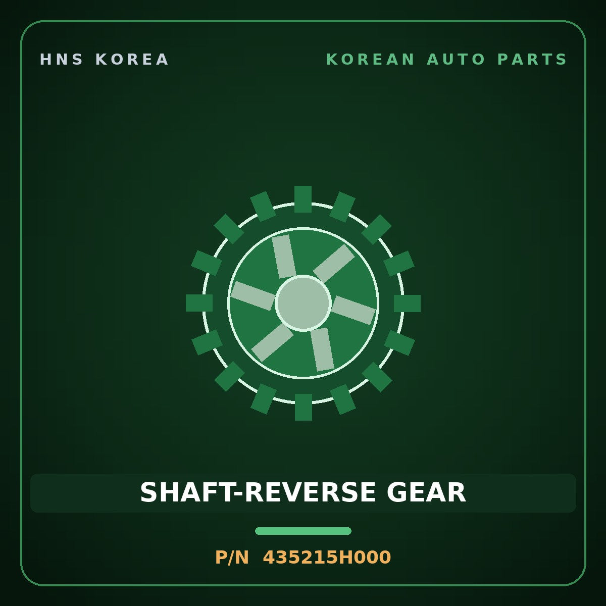 Genuine Mobis SHAFT-REVERSE GEAR 435215H000 for County 1998 HNS Parts Korea