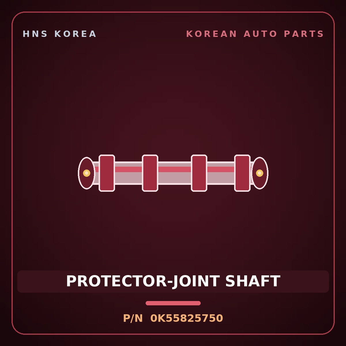 Genuine Mobis PROTECTOR-JOINT SHAFT 0K55825750 for Carnival 1998 HNS Parts Korea