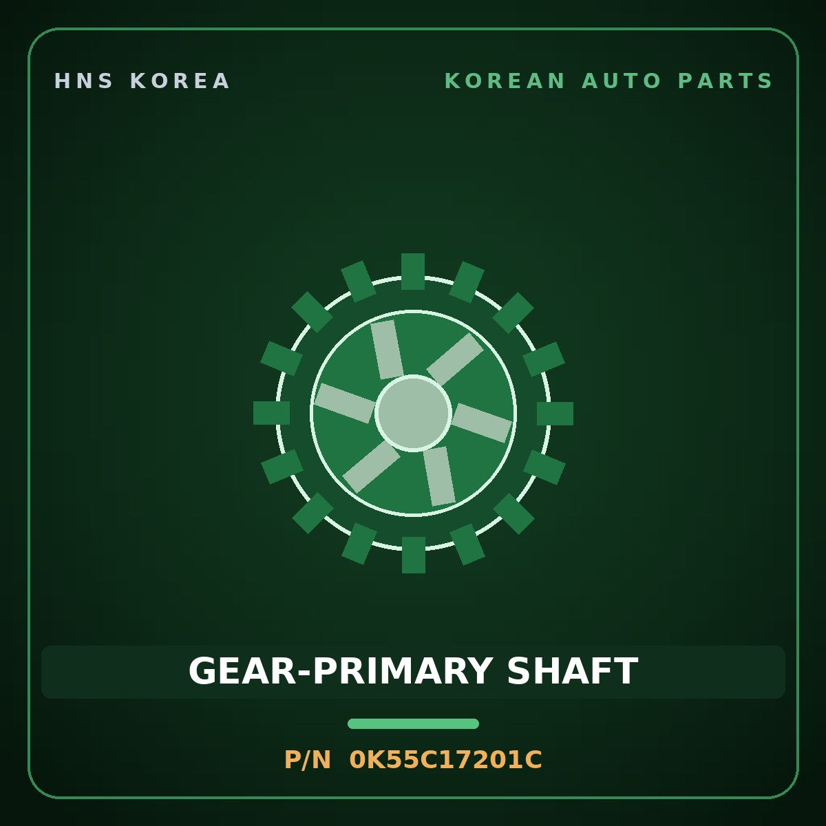 Genuine Mobis GEAR-PRIMARY SHAFT 0K55C17201C for Carnival 1998 HNS Parts Korea