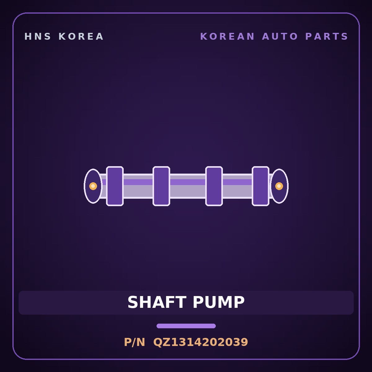 Genuine Mobis SHAFT PUMP QZ1314202039 for 11-Ton Truck 2000 HNS Parts Korea