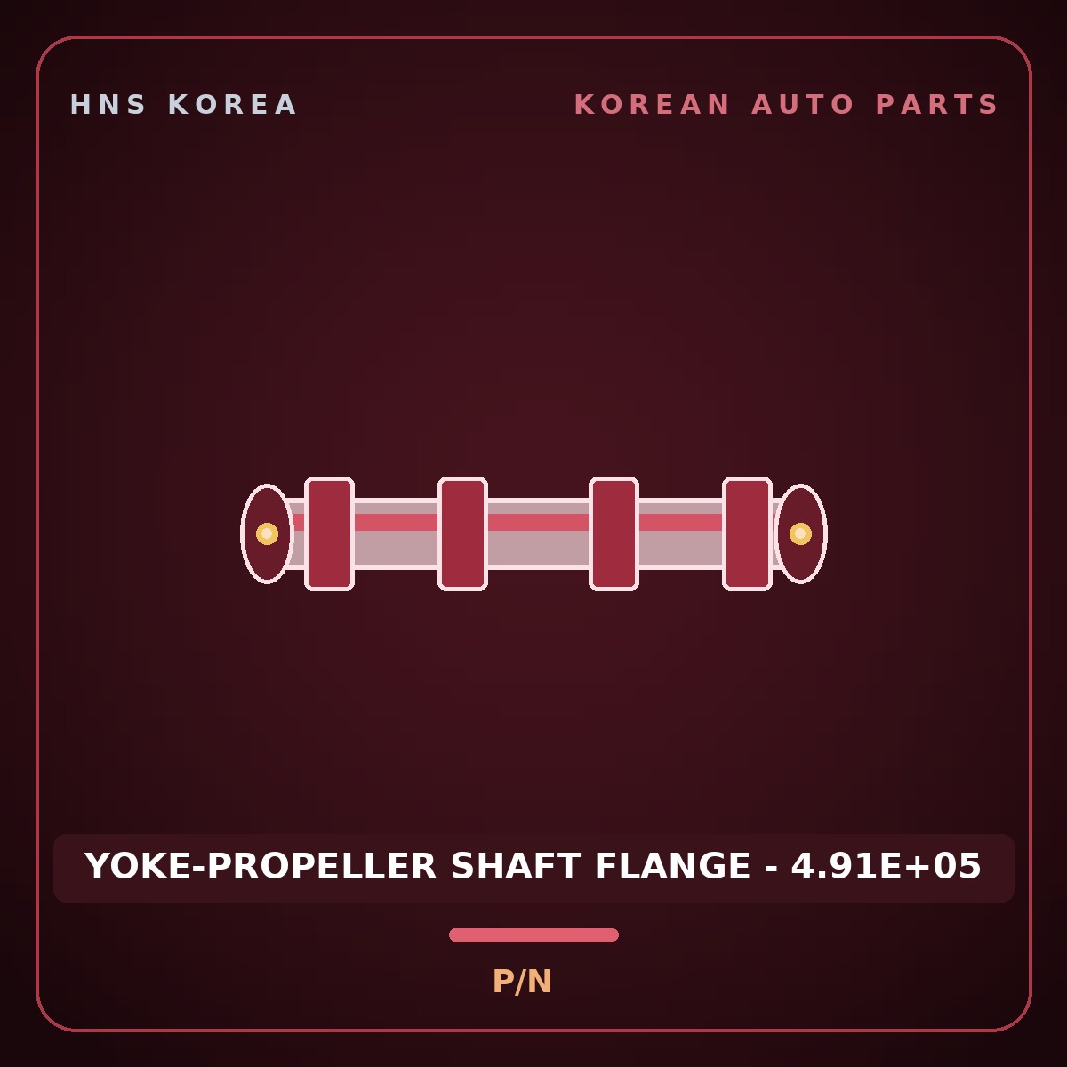 Genuine Mobis YOKE-PROPELLER SHAFT FLANGE - 4.91E+05  for Elec City 2019 HNS Parts Korea