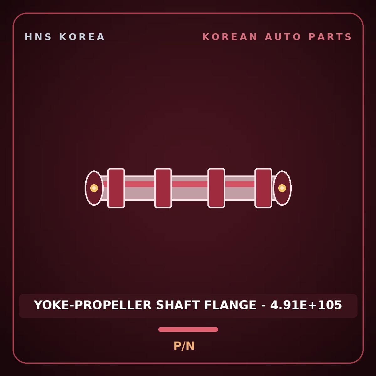Genuine Mobis YOKE-PROPELLER SHAFT FLANGE - 4.91E+105  for Elec City 2019 HNS Parts Korea