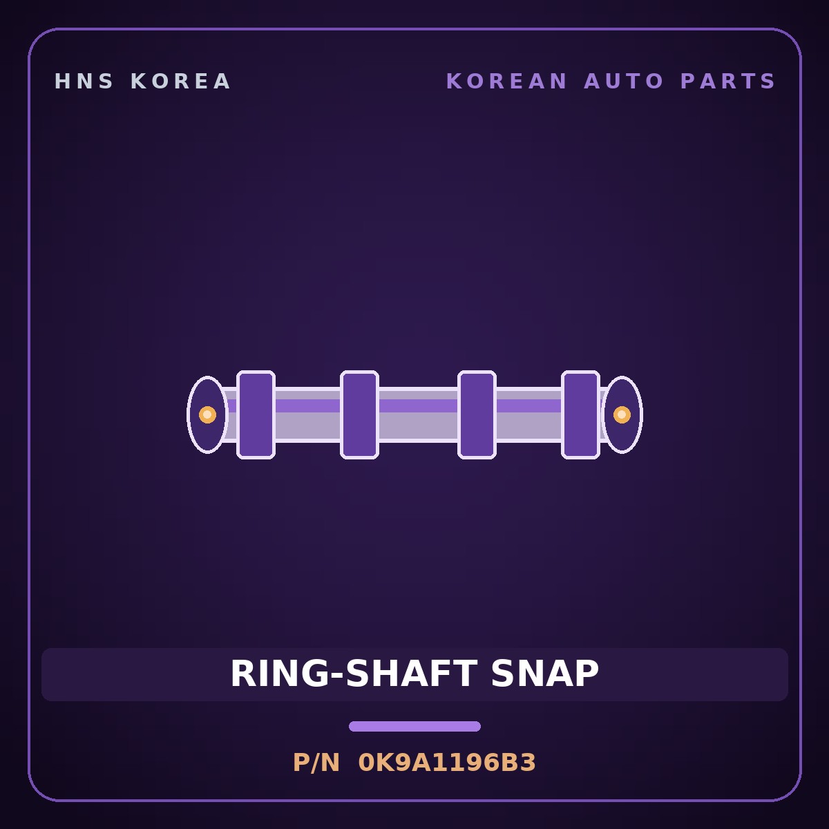 Genuine Mobis RING-SHAFT SNAP 0K9A1196B3 for Carnival 1998 HNS Parts Korea