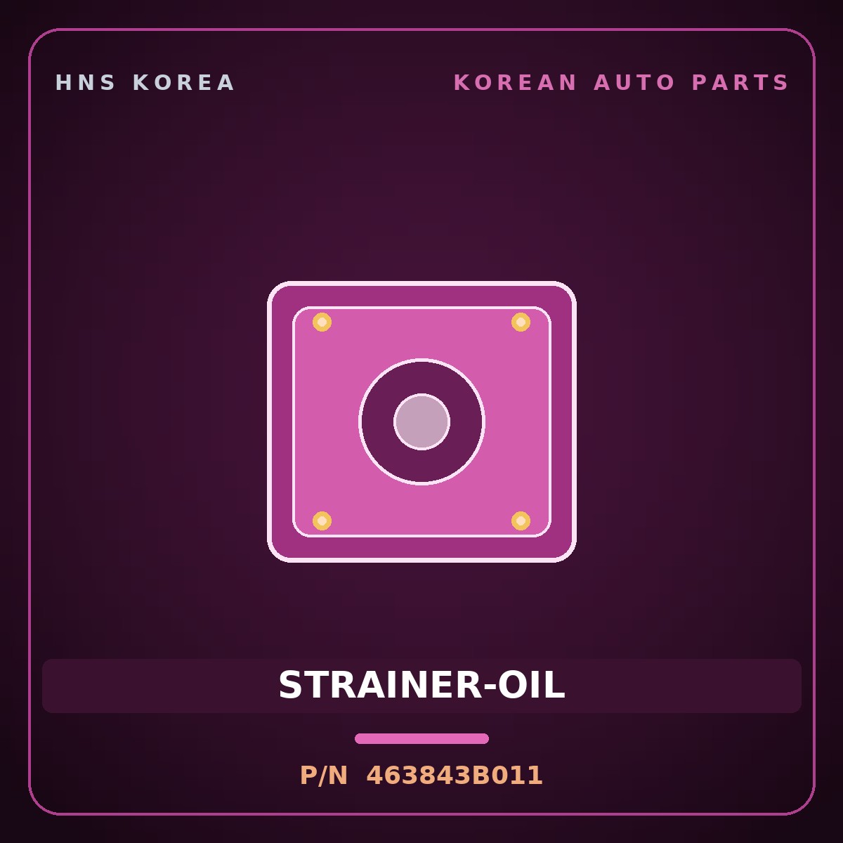 Genuine Mobis STRAINER-OIL 463843B011 for Accent 2006 HNS Parts Korea