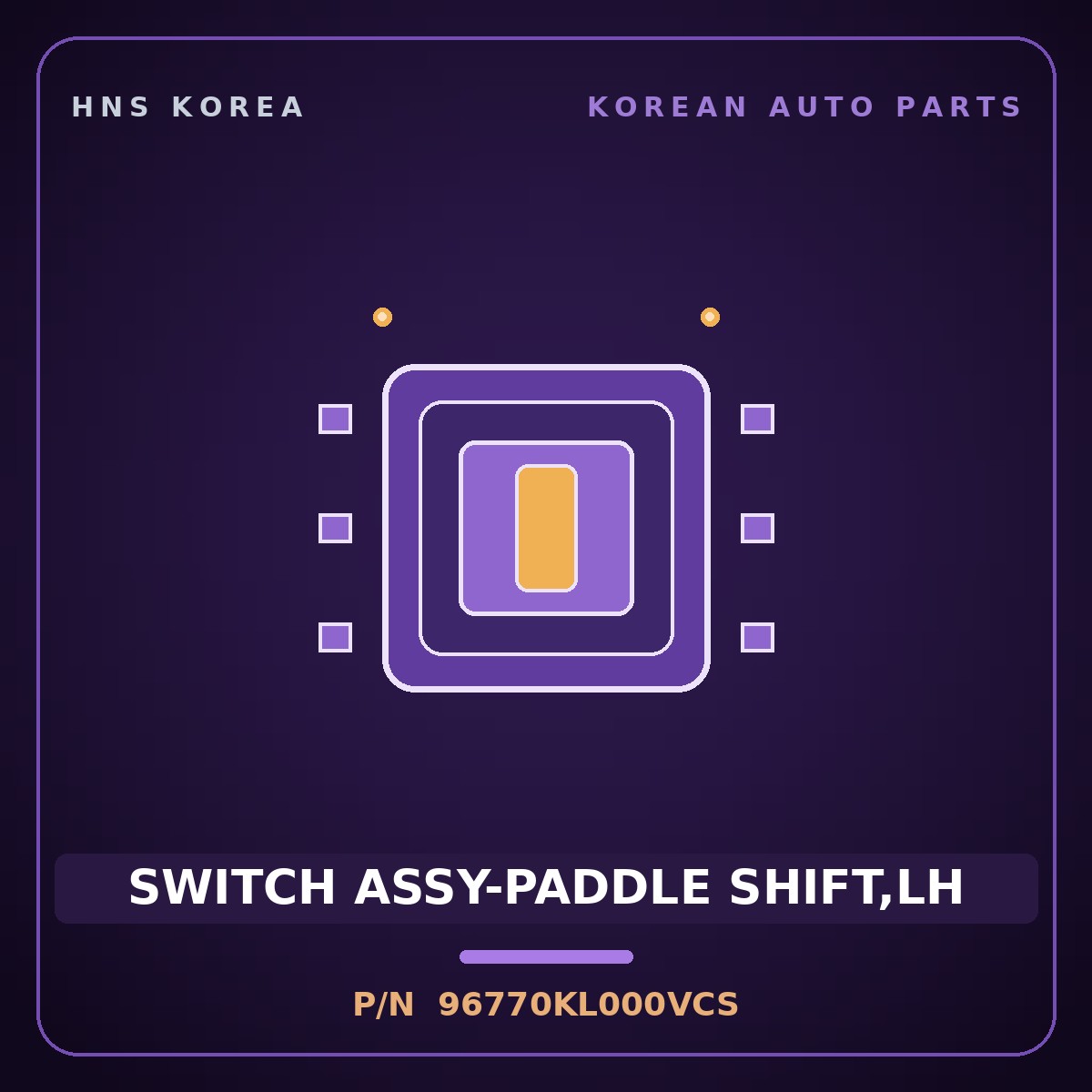 Genuine Mobis SWITCH ASSY-PADDLE SHIFT,LH 96770KL000VCS for Casper 2023 HNS Parts Korea
