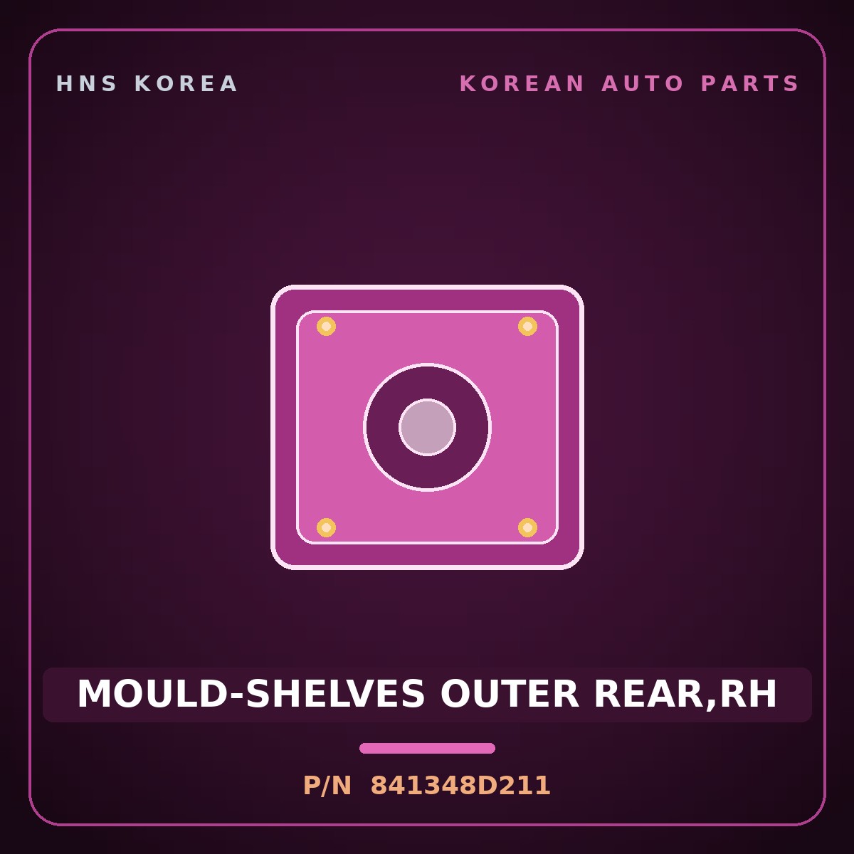 Genuine Mobis MOULD-SHELVES OUTER REAR,RH 841348D211 for Express 2010 HNS Parts Korea