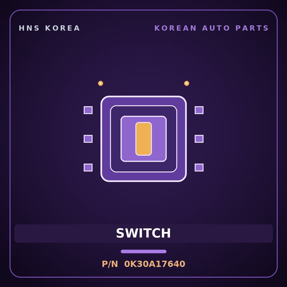 Genuine Mobis SWITCH 0K30A17640 for Cerato 1997 HNS Parts Korea