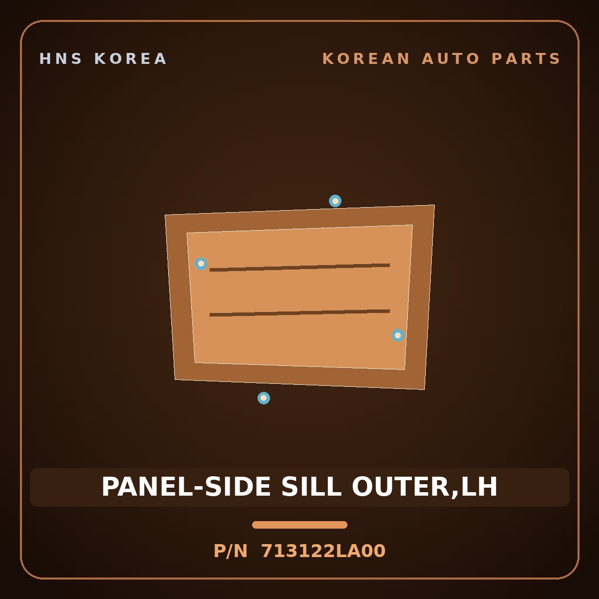 Genuine Mobis PANEL-SIDE SILL OUTER,LH 713122LA00 for i30 2007 HNS Parts Korea