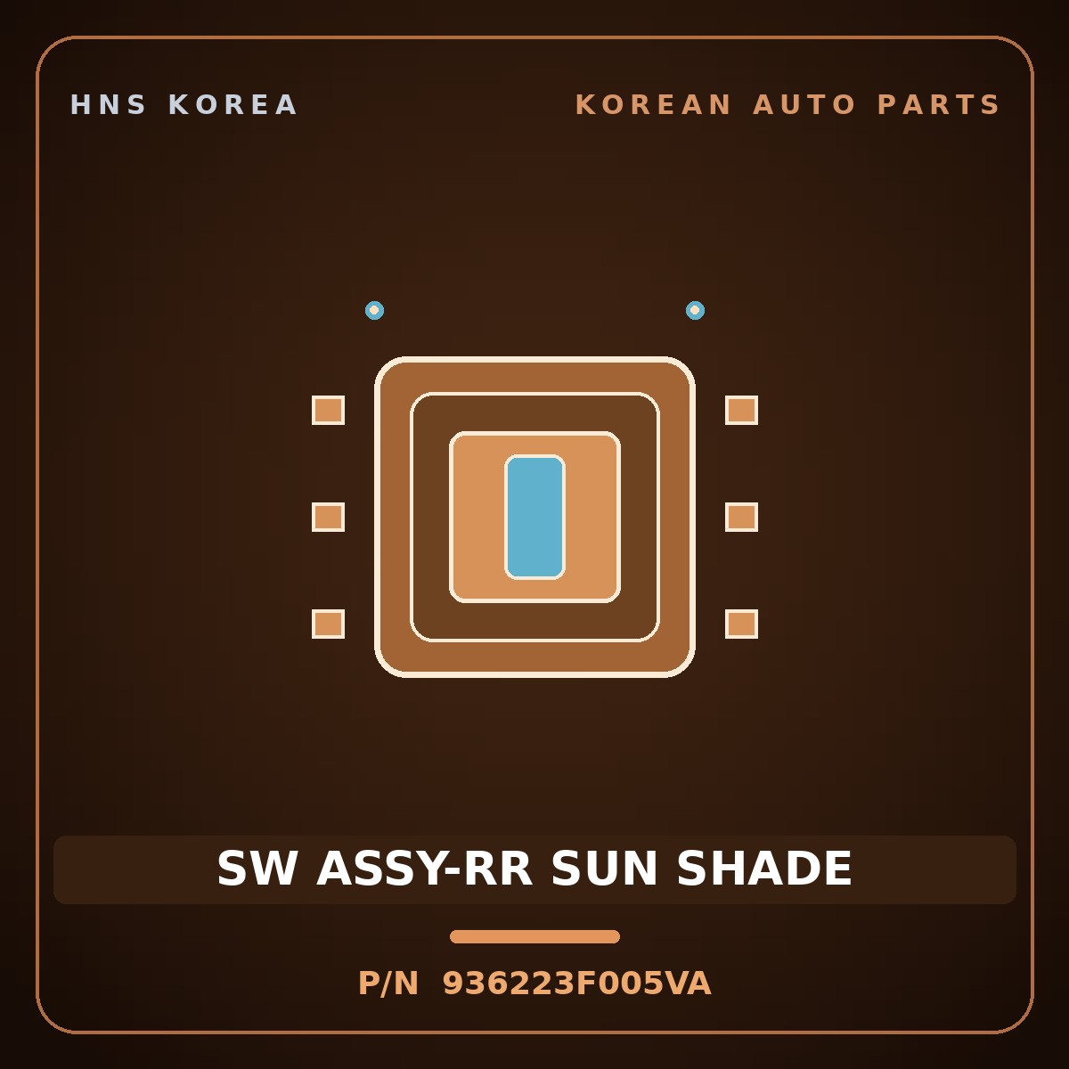 Genuine Mobis SW ASSY-RR SUN SHADE 936223F005VA for Opirus 2006 HNS Parts Korea