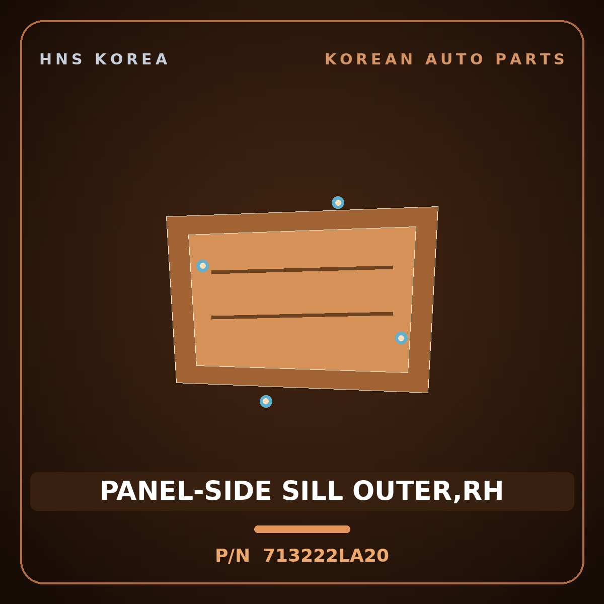 Genuine Mobis PANEL-SIDE SILL OUTER,RH 713222LA20 for i30 2007 HNS Parts Korea