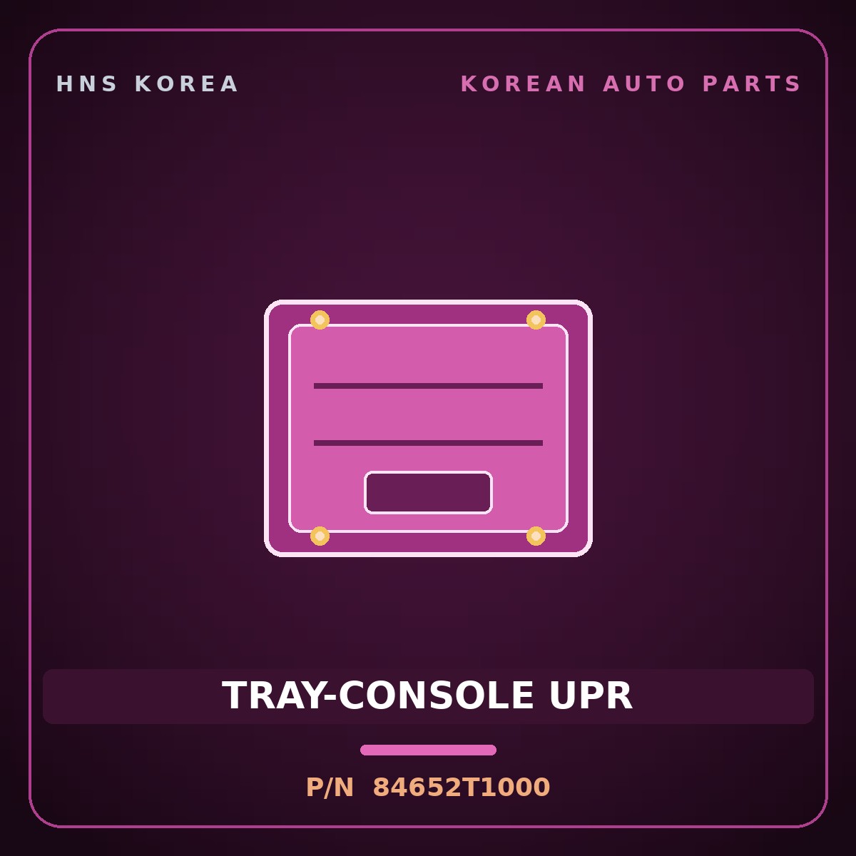 Genuine Mobis TRAY-CONSOLE UPR 84652T1000 for G80 2020 HNS Parts Korea
