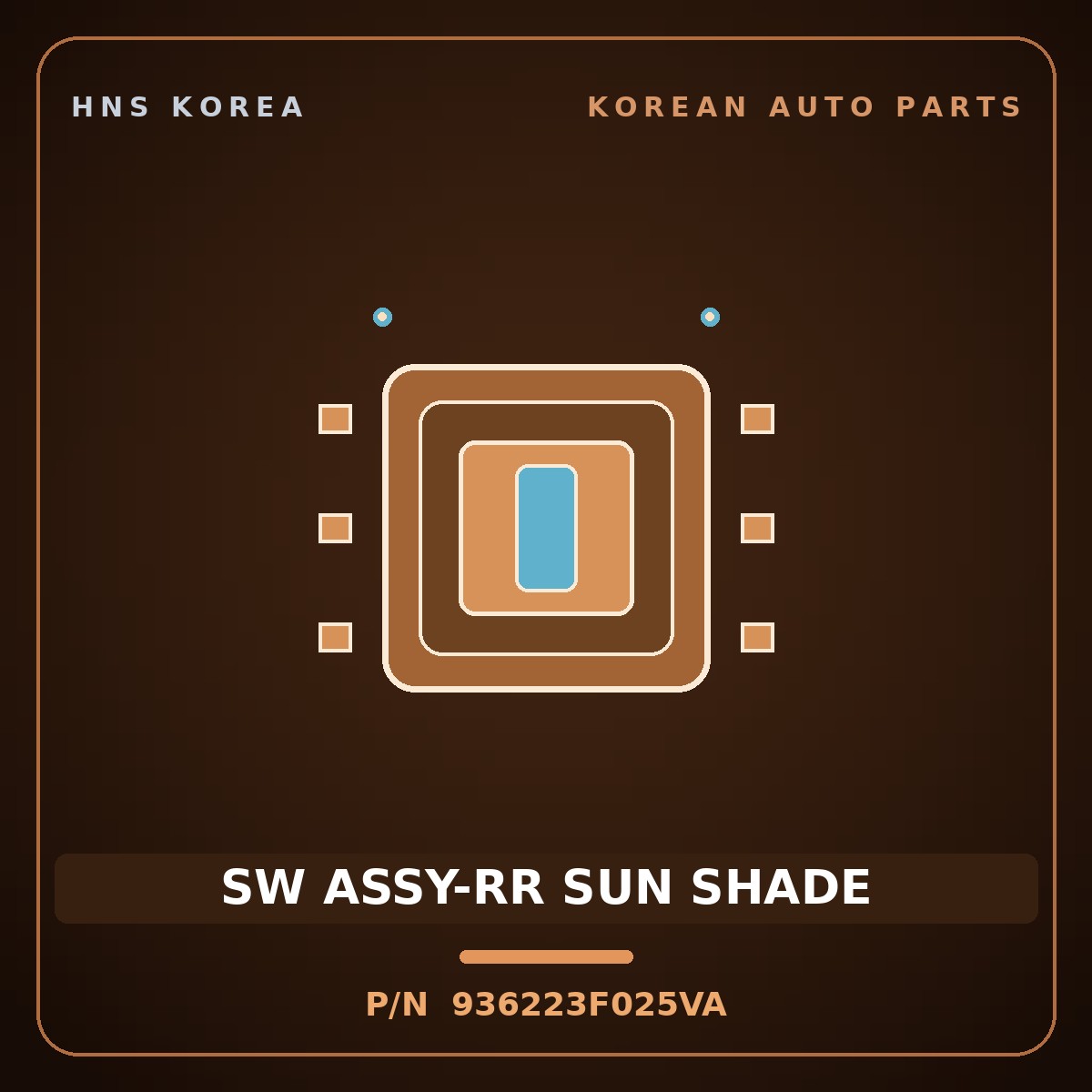 Genuine Mobis SW ASSY-RR SUN SHADE 936223F025VA for Opirus 2006 HNS Parts Korea